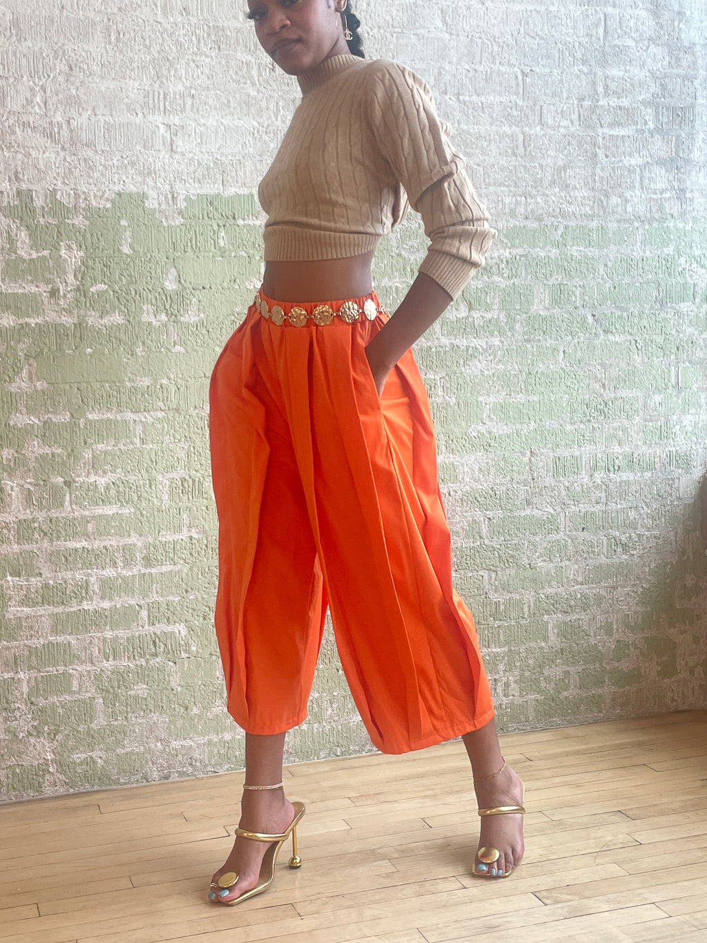 Orange Capri Pants