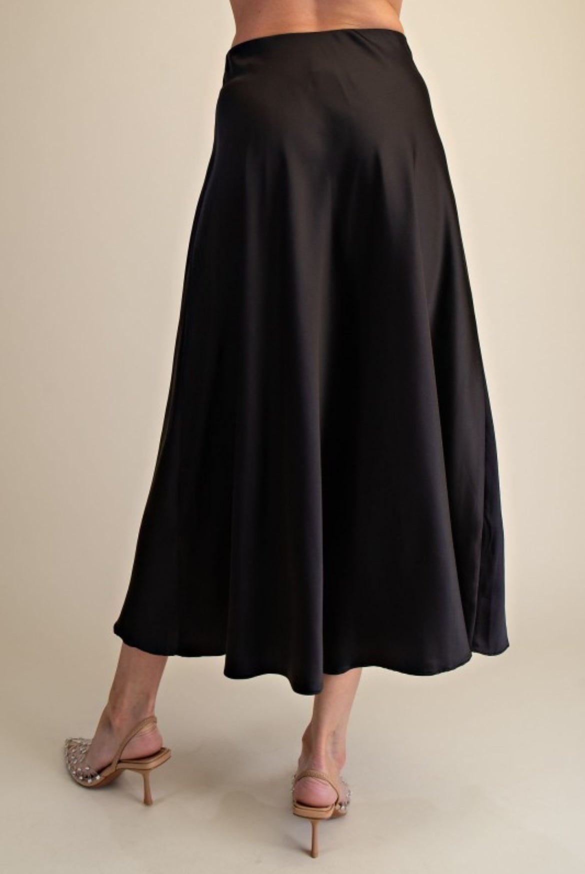 Solid Black Silk Skirt