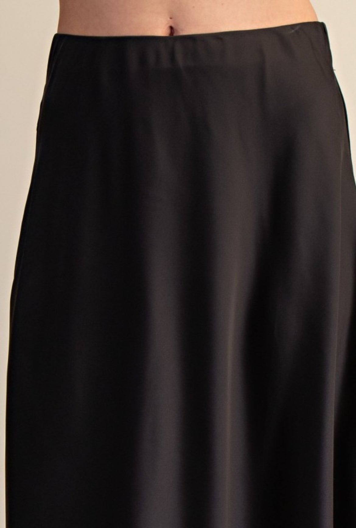 Solid Black Silk Skirt