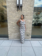 Zebra print backless dress