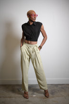 Khaki Trousers With Side Tie