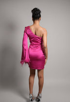 Pink Cold Shoulder Dress