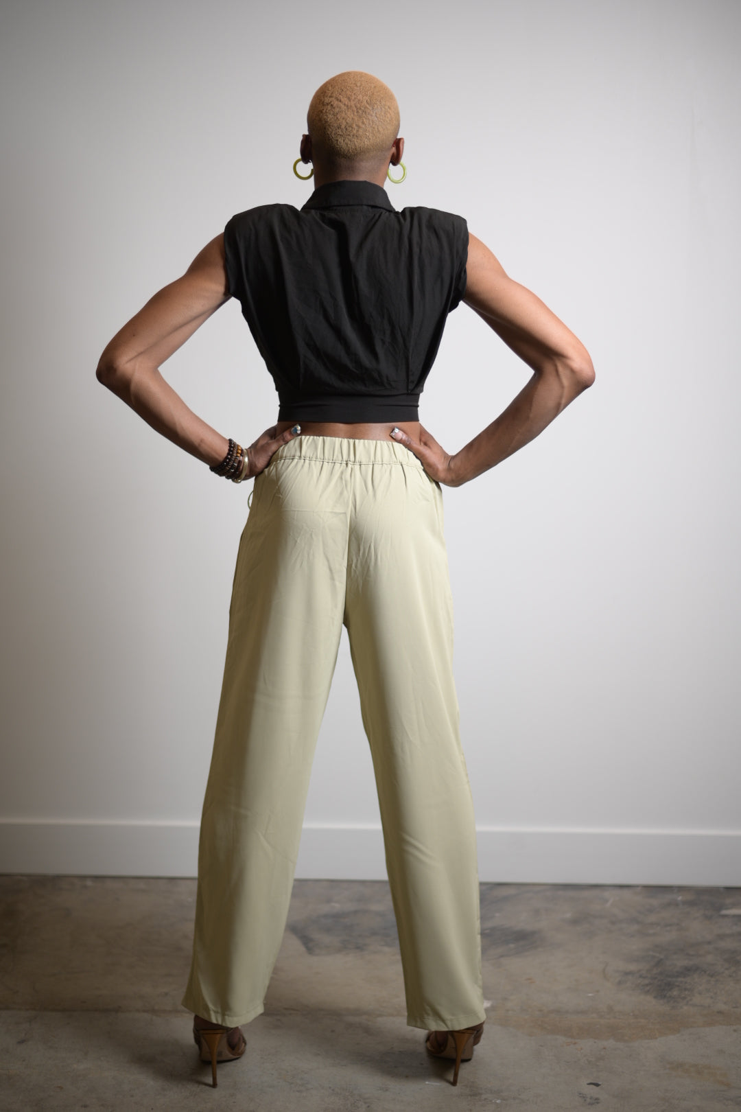 Khaki Trousers With Side Tie
